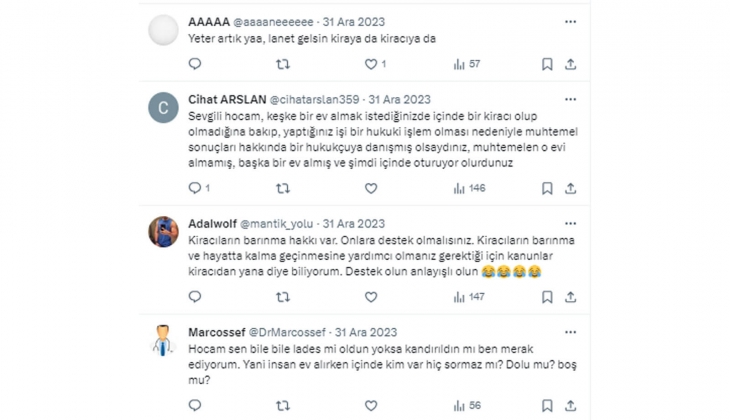 Ünlü doktordan 2024 dileği: Umarım bu yıl benim gibi on binlerce mağdur insan evlerine kavuşur!