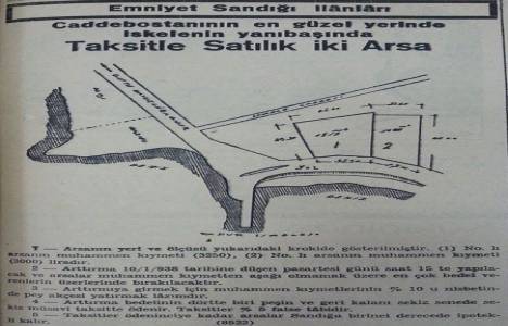 1938 yılında Caddebostan İskelesi'nin yanı başındaki iki arsa satılıkmış!