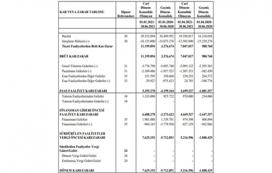 Özderici GYO 2021 in ilk yarısında ne kadar hasılat elde etti?