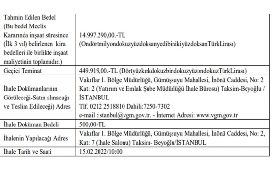 Haliç te yapım veya onarım karşılığı kiralama işi ihalesi!