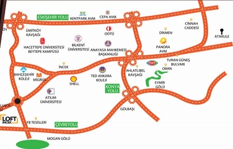 Ankara İncek Loft Evleri nerede?