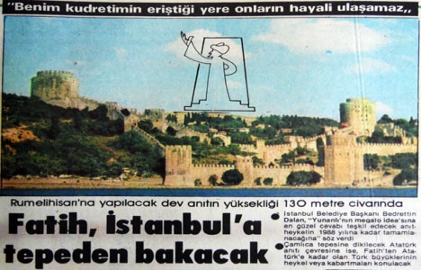 1985 yılında Fatih Sultan Mehmet İstanbul a tepeden bakacakmış!
