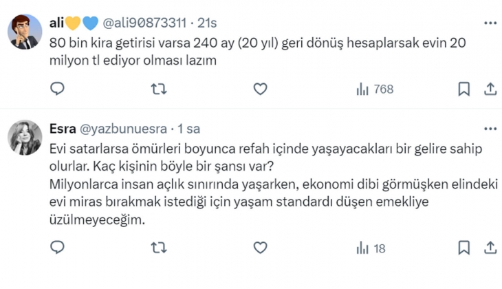 Emekli maaşı ve kira geliriyle yaşayanlar nasıl geçinecek? 80 bin TL lik evlerde 13 bin TL ye oturan kiracılar var!