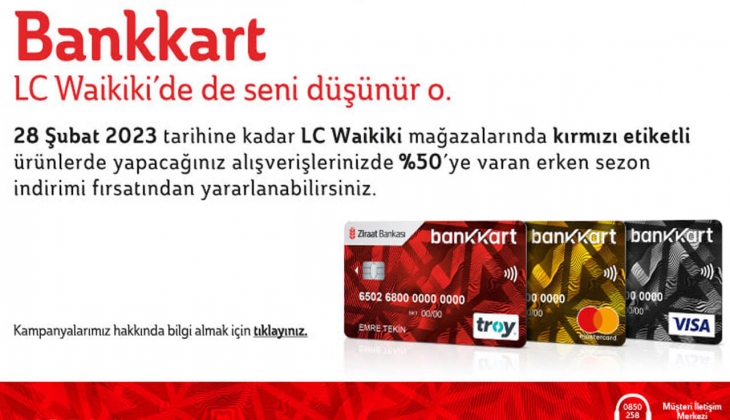 Ziraat Bankası kartı olanlar yaşadı! LC Waikiki de yüzde 50 İndirim! Kampanya 28 Şubat 2023’te sona eriyor!