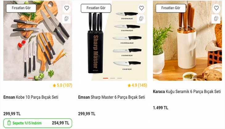 Emsan Kobe 10 Parça bıçak setinde indirim fırsatı! İşte 27 Eylül 2022 Emsan fiyat listesi!