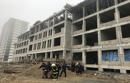 Ankara da okul inşaatında iskele çöktü: 1 ölü, 1 yaralı!