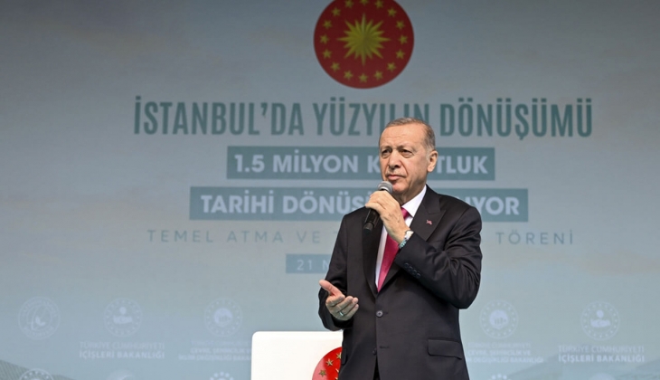 Cumhurbaşkanı Erdoğan: İstanbul başta olmak üzere deprem riski yüksek yerlerdeki kentsel dönüşümü hızlandırıyoruz!