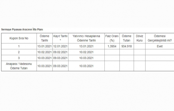 Deniz GYO nun 67 milyon TL lik 1. kupon ödemesi tamam!