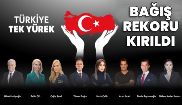 'Türkiye Tek Yürek'te bağış rekoru kırıldı!  115 milyar 146 milyon 528 bin TL