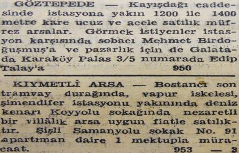 1947 yılında Feneryolu nda 1.135 metrekare arsa metrekaresi 12 liradan satılacakmış!