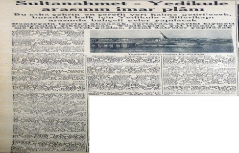 1943 yılında Sultanahmet ile Yedikule arasının imar planı hazırlanmış!