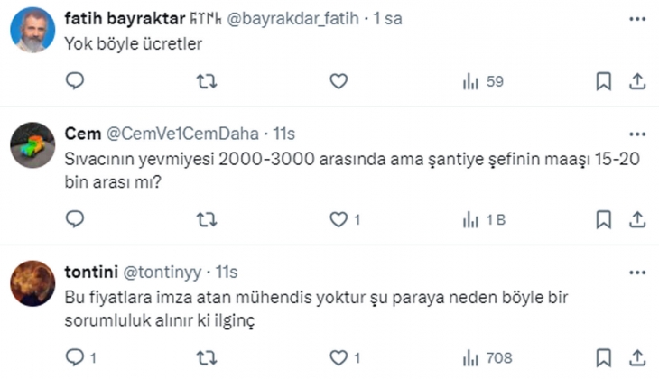 İnşaat sektöründen şantiye şefliği ücretlerine tepki!