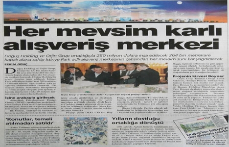 2005 yılında Doğuş Grubu İstinye de alışveriş merkezi kuracakmış!