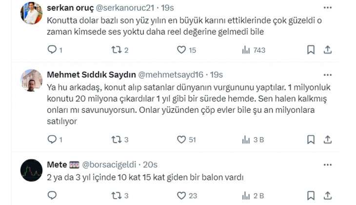 Tebernüş Kireçci sordu: Parasını dolara, avroya veya altına yatırmayıp konutu tercih edenler ne suç işledi?
