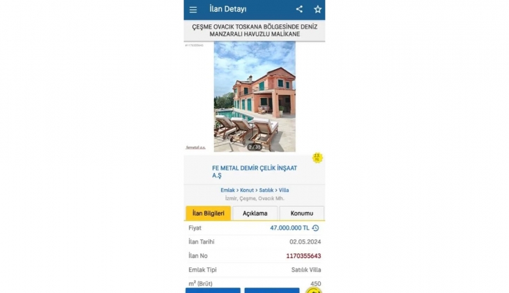 Soner Yalçın Çeşme deki lüks malikanesini 47 milyon TL ye satışa çıkardı!
