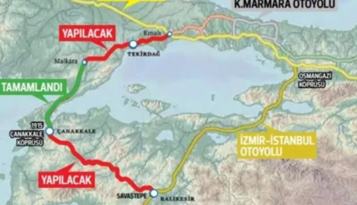 Marmara Ringi’nin açılmasına 235 kilometre 