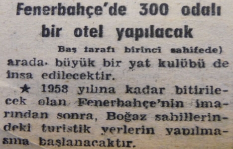 1957 yılında Fenerbahçe Burnu ada haline getirilecekmiş!