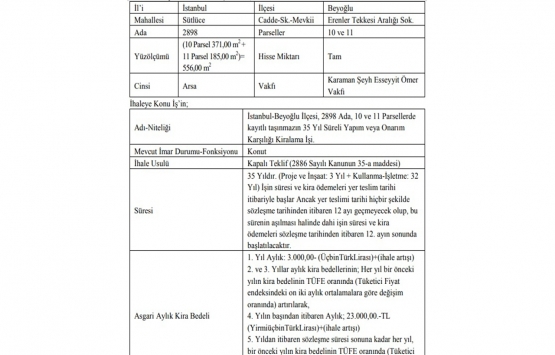 İstanbul da 3.9 milyon TL ye yapım karşılığı kiralama ihalesi!