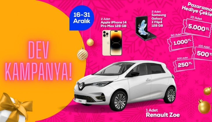 Pazarama'dan dev yılbaşı çekilişi! iPhone'dan Otomobile yok yok!
