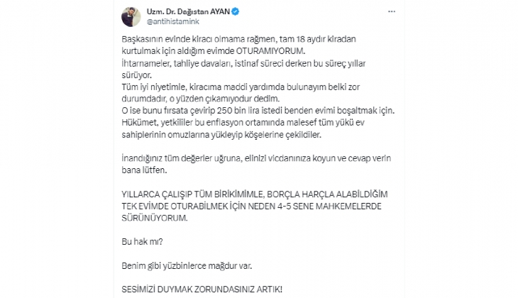 Mağdur ev sahipleri adalet istiyor! 