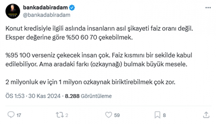 Vatandaşların konut kredisinde asıl şikayeti, eksper değerine göre yüzde 50 lerde kredi almak! 
