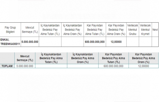 Enka İnşaat sermayesini 5 milyar 600 milyon TL ye çıkarmak için SPK ya başvurdu!
