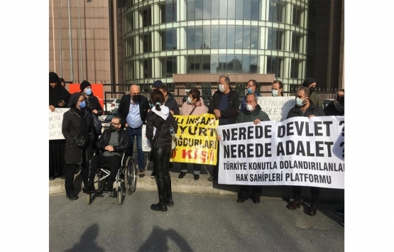 Konut mağdurları Bakırköy Adliyesi önünde haklarını arıyor!