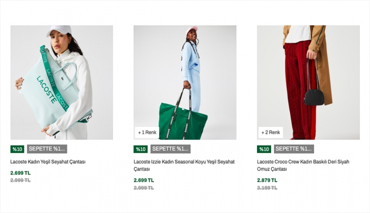 Lacoste sezon finalini yüzde 25 artı sepette yüzde 10 indirimle yapıyor. İşte 29 Eylül 2022 Lacoste Fiyat Listesi!