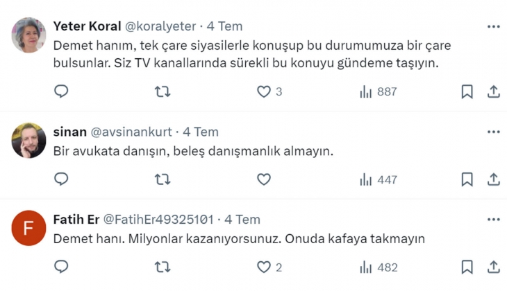 Demet Akalın: Kiracım 2.5 yıldır 30 bin TL lik evde 5 bin TL ye oturuyor, ne yapacağım ben? 