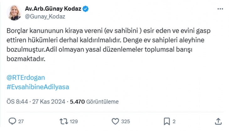 Arabulucu Avukat Günay Kodaz: Borçlar kanunda ev sahiplerini esir eden hükümler kaldırılmalı!