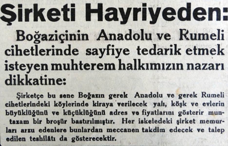 1936 yılında Şirketi Hayriye Boğaziçi'ne özel broşür bastırmış!