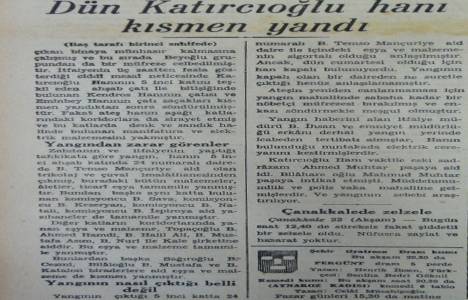 1938 yılında Sirkeci de Katırcıoğlu Han da yangın çıkmış!