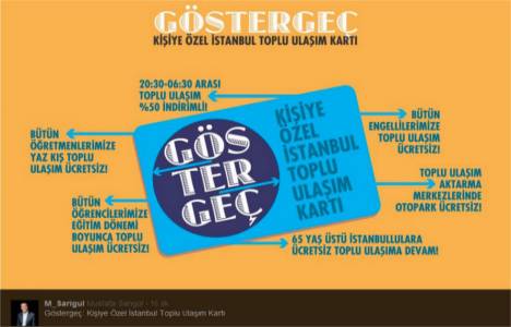 Göstergeç kartıyla öğretmenler, öğrenciler, engelliler ve 65 yaş üstüne ücretsiz ulaşım!