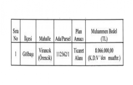 Ankara Gölbaşı nda 8 milyon TL ye satılık arsa!
