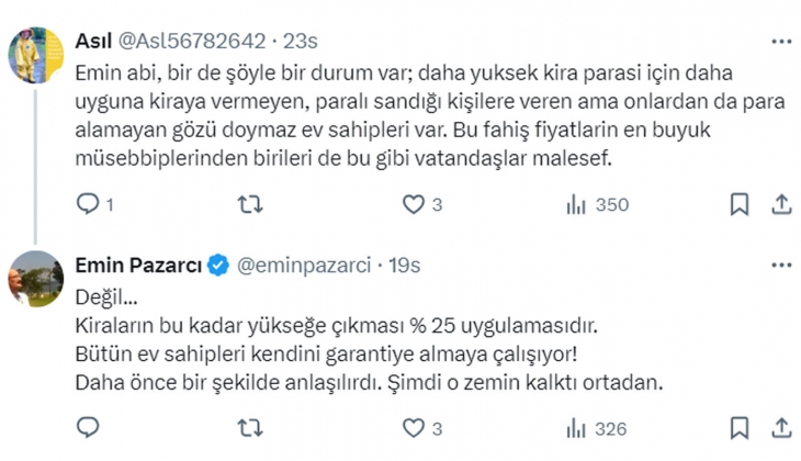 Gazeteci Emin Pazarcı dan yüzde 25 tepkisi: 20 bin TL lik eve 6 bin TL kira ödüyorlar!