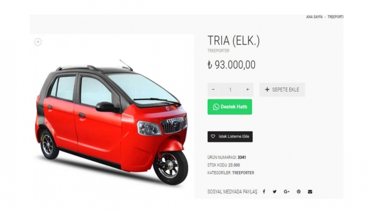 Yuki elektrikli Tria fiyatı güncellendi! Yuki üç tekerlekli Tria ne kadar? İşte 30 Ekim 2022 fiyat listesi