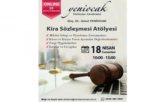 Online 'Kira Sözleşmesi Atölyesi' 18 Nisan'da yapılacak! 
