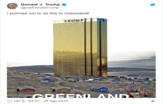 Donald Trump photoshopla Trump Towers ı Grönland ın ortasına koydu!