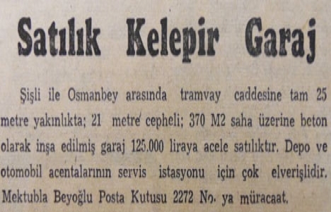 1953 yılında Lamartin Caddesi nde 30.000 liraya daire satılacakmış!