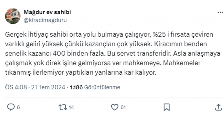 Uzayan yargı süreçlerinde kötü kiracıları hem ev sahipleri hem devlet fonlamış oluyor! 