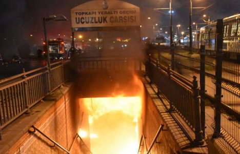 Topkapı Alt Geçidi Ucuzluk Çarşısı'nda yangın!