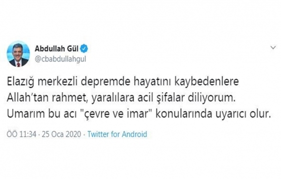 Abdullah Gül den imar göndermeli deprem açıklaması!