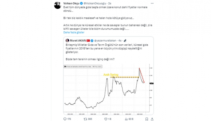 Türkiye de barınma ve gıda felaketine müdahale etme zamanı geçiyor: Dünyada fiyatlar normalleşti!
