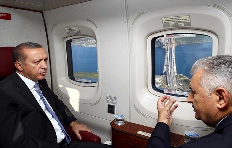 Cumhurbaşkanı Erdoğan dev projelerin inşaatını havadan inceledi!