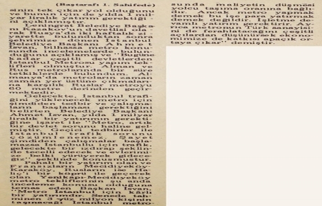 1975 yılında İstanbul Metrosu için yılda 1 milyar lira lazımmış!