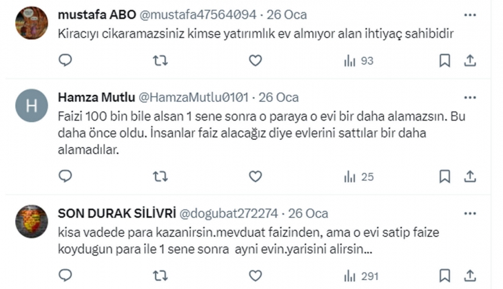 2 milyon TL paranız olsa 15 bin TL kira getirili ev mi alırsınız, aylık 60 bin TL getirili faize mi yatırırsınız?