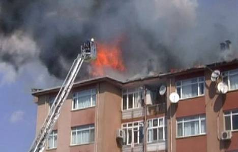 Tuzla'da dış cephe yenilemesi yapılan binada yangın çıktı!