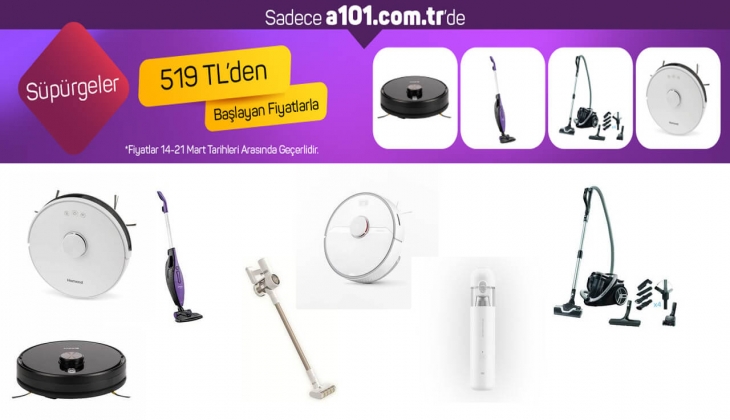 A101'de süpürgeler 519 TL'den başlayan fiyatlarla! İşte Mart 2022 fiyat listesi!