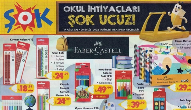 Kırtasiye alışverişinizi ŞOK'tan yapın! Okul estetiklerinizi tamamlayın! 21 Ağustos 2022 fiyat listesi...