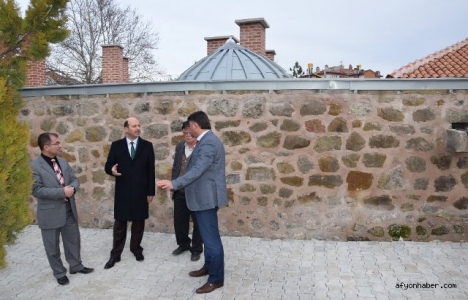 Afyon Şuhut'ta tarihi hamam restorasyon çalışmaları incelendi!